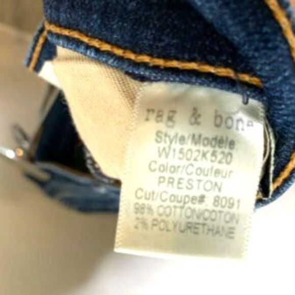 RAG & BONE Skinny Jeans High Rise SIze 28 Medele Preston 5 Pocket Zip - Picture 9 of 10